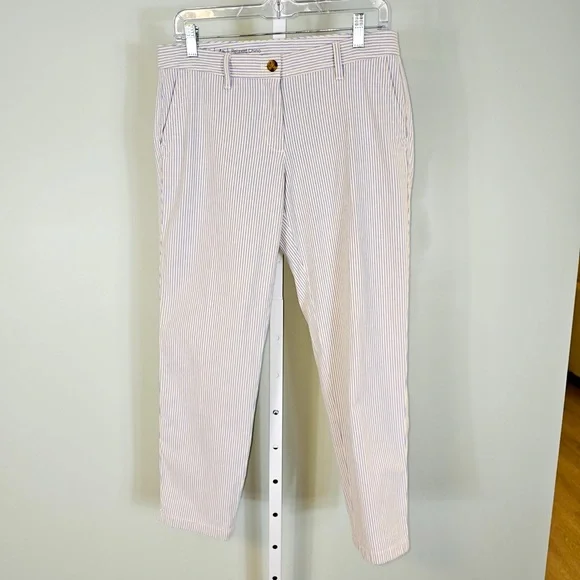 Talbots size 4P blue and white pinstriped relaxed chino pants, ankle length - Picture 1 of 8